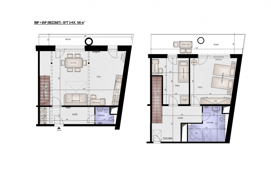 Pronájem bytu 4+kk v Brně,162 m2, s terasou a s balkonem