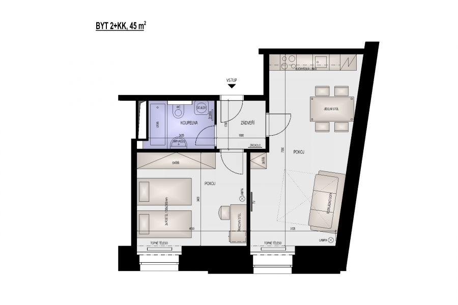 Prodej investiční bytové jednotky 2+kk v Brně Zábrdovicích