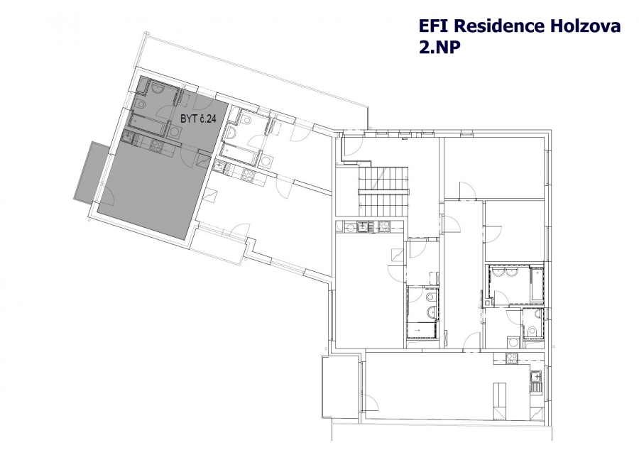 EFI Residence Holzova 28, novostavba 1+kk s balkonem v Brně-Líšni
