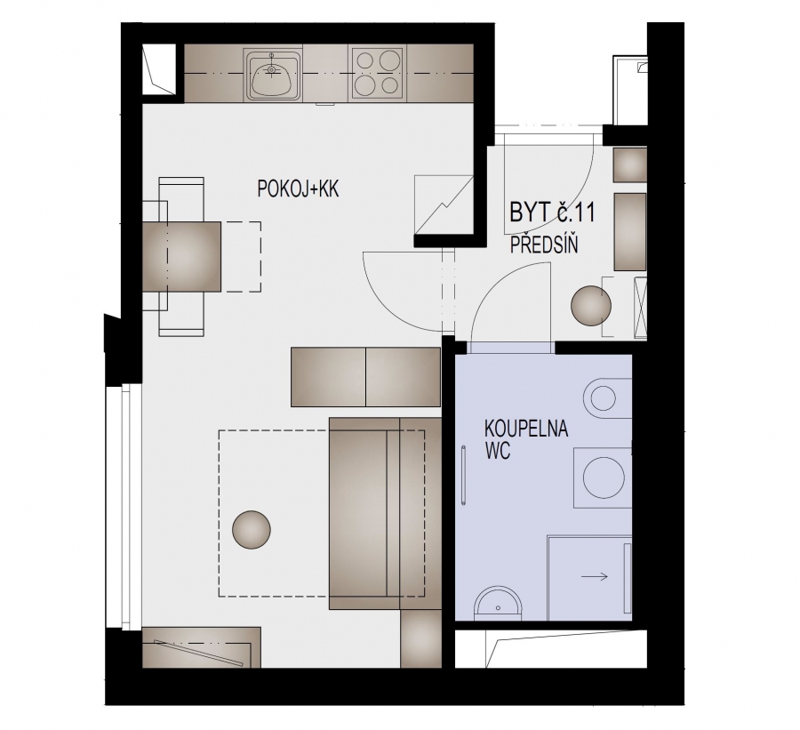 EFI Residence Holzova 28, novostavba 1+kk v Brně-Líšni