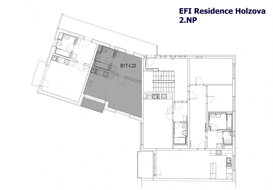 EFI Residence Holzova 28, novostavba 1+kk s lodžií v Brně-Líšni