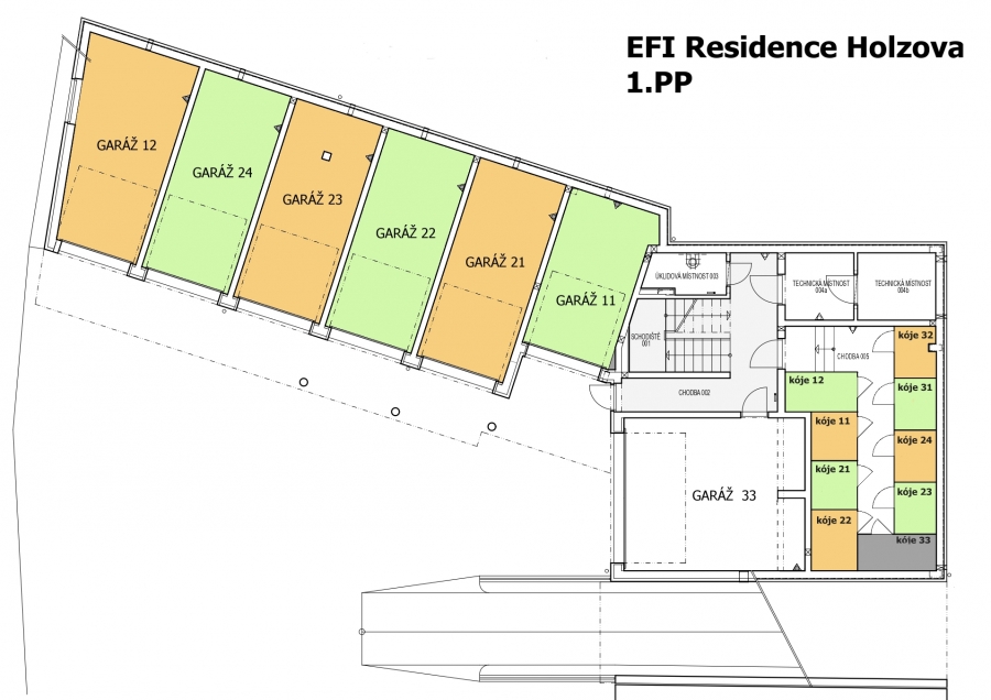 EFI Residence Holzova 28, novostavba 1+kk s balkonem v Brně-Líšni